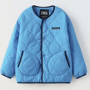 Zara Blue Quilted Jacket Size 11-12